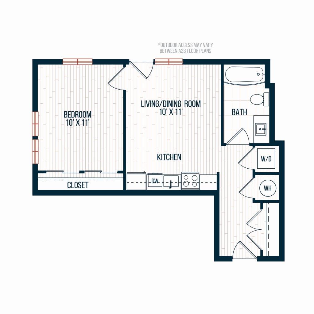 Capitol Rose Luxury Apartments in Washington, DC A23 Floor Plan